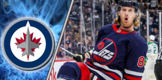 Winnipeg Jets forward Kyle Connor celebrate a goal during an NHL game helping his fantasy hockey point totals.
