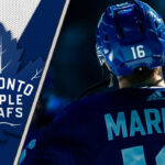 What If? The Blockbuster Mitch Marner Trade to Vegas That Almost Happened Mitch Marner in his Toronto Maple Leafs jersey, with the Vegas Golden Knights logo in the background, representing the trade that nearly was.