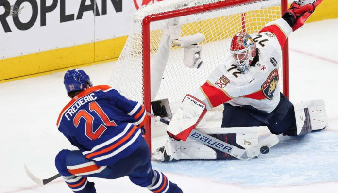 Where to Watch: Your TV Guide for Panthers vs Oilers Game 2 The Florida Panthers and Edmonton Oilers face off in Game 2 of the 2025 Stanley Cup Final, with logos of both teams on a backdrop of a hockey rink.