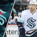 Seattle Kraken defenseman Jamie Oleksiak skates during an NHL game, with intense NHL trade rumors swirling about his future with the team.