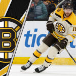 Boston Bruins forward Pavel Zacha skates during an NHL game, with NHL trade rumors swirling around his future with the team.