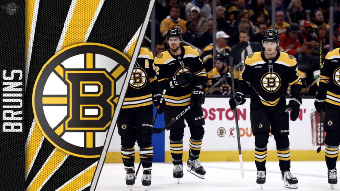 Boston Bruins celebrating a goal during an NHL game