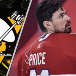 A focused Carey Price in his Montreal Canadiens goalie gear, looking on during a game, sparking Carey Price rumors.