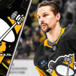 Pittsburgh Penguins defenseman Erik Karlsson skates during an NHL game, with the latest news suggesting a trade is imminent.