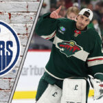 Marc-Andre Fleury waving thanks in his goalie gear, amidst swirling NHL rumors of a potential Edmonton Oilers comeback.