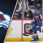 Colorado Avalanche forward Martin Necas skates with the puck, amidst growing NHL trade rumors about his future with the team.