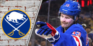 Unpacking the Alexis Lafrenière Rumors: A Perfect Storm for a Buffalo Sabres Trade? Alexis Lafrenière skates in his New York Rangers jersey amidst swirling NHL trade rumors linking him to the Buffalo Sabres.
