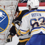 Is a Blockbuster Prospect Swap the Only Answer for the Buffalo Sabres and Isak Rosen? Buffalo Sabres prospect Isak Rosen hitting Sidney Crosby during a game with the Buffalo Sabres logo to the left as NHL trade rumors swirl around him