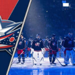 Columbus Blue Jackets Preseason Schedule 2025 Columbus Blue Jackets players standing on the ice during a preseason game