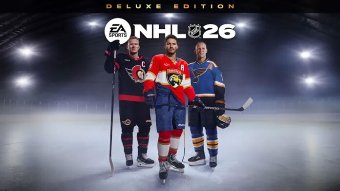 ea-sports-nhl-26-tkachuk-family The Tkachuk family—Matthew, Brady, and Keith—on the official cover of the EA Sports NHL 26 video game