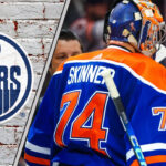 The Edmonton Oilers logo is featured alongside Oiler players in the latest Oilers goalie rumors.