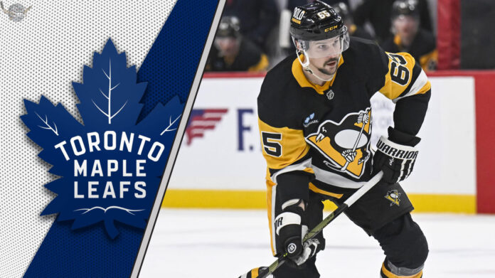 Erik Karlsson skates with the puck, looking for a passing lane, representing the offensive firepower he could bring to the Toronto Maple Leafs.