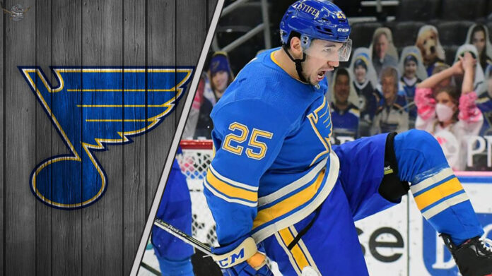 Why Kyrou's Point Production Will Climb Jordan Kyrou St. Louis Blues skating, focusing on his offensive skill.