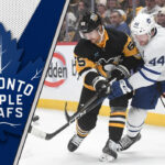 Morgan Rielly of the Toronto Maple Leafs and Erik Karlsson of the Pittsburgh Penguins, depicting the latest NHL trade rumors