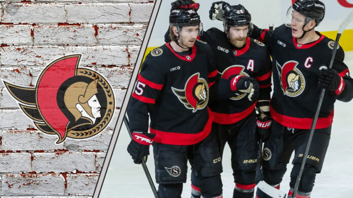 Ottawa Senators celebrating a goal. Will they be a playoff team in 2025-26 NHL season?