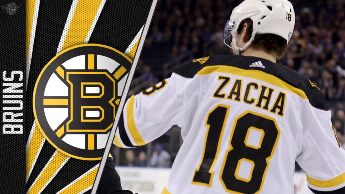Pavel Zacha in action for the Boston Bruins amid NHL trade rumors