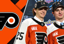 An action shot of the Philadelphia Flyers' top prospects