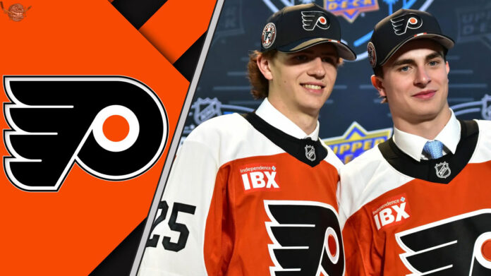 An action shot of the Philadelphia Flyers' top prospects