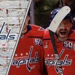 Washington Capitals captain Alex Ovechkin celebrates a goal during a game, looking focused. This image is part of the Washington Capitals season preview for 2025-26.