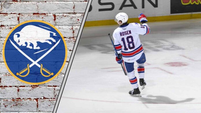 buffalo-sabres-top-5-prospects-2025-26-roster A detailed graphic showcasing the top 5 Buffalo Sabres prospects for the 2025-26 season, including Isak Rosen