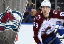 Colorado Avalanche forward Martin Necas skates with the puck during an NHL game