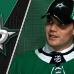 Dallas Stars' top 5 prospects for the 2025-26 season, featuring headshots of Lian Bichsel