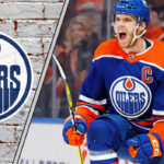 Edmonton Oilers captain Connor McDavid celebrates a goal during an NHL game, with a focus on the ongoing contract rumors surrounding him