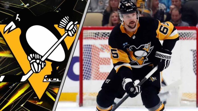 erik-karlsson-pittsburgh-penguins-skating ittsburgh Penguins defenseman Erik Karlsson skates with the puck during an NHL game.