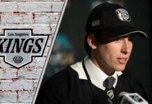 Top LA Kings prospect Liam Greentree talking to the media after being drafted