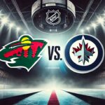 Minnesota Wild vs. Winnipeg Jets Preseason: How to Watch, Prediction, and More Image of a dramatic hockey arena scene featuring stylized versions of the Minnesota Wild and Winnipeg Jets logos colliding, with a bold “Vs.” between them under bright spotlights.