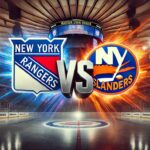 New York Islanders vs New York Rangers: Your Ultimate Guide to Tonight’s Preseason Game Widescreen image showing a dramatic clash between the New York Rangers and New York Islanders logos at Madison Square Garden, with the word "Vs" spotlighted between them