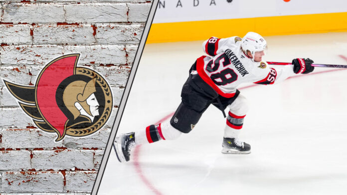 Why the Montreal Canadiens are the Front-Runners for a Mason McTavish Trade An action shot of top Ottawa Senators prospect Carter Yakemchuk on the ice, representing the future of the team.