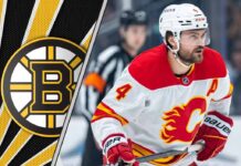 Calgary Flames Rasmus Andersson Boston Bruins trade rumor graphic