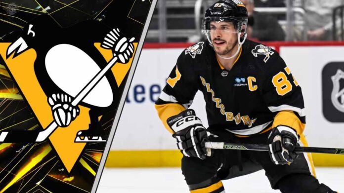 sidney-crosby-pittsburgh-penguins-trade-rumors Sidney Crosby skates on the ice from the Pittsburgh Penguins home arena, a frustrated expression on his face, contemplating his future with the team.