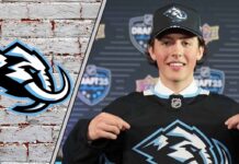 An image of top 5 Utah Mammoth prospect featuring Caleb Desnoyers