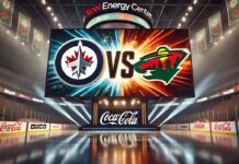 Winnipeg Jets and Minnesota Wild logos facing off hockey preseason matchup