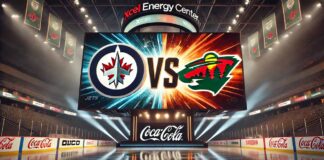 Winnipeg Jets and Minnesota Wild logos facing off hockey preseason matchup