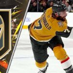 Alex Pietrangelo’s Season-Ending Injury: What It Means for the Vegas Golden Knights Vegas Golden Knights defenseman Alex Pietrangelo skates with the puck, illustrating his importance to the team before his season-ending injury.