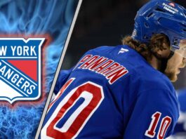 New York Rangers star Artemi Panarin skates during a game, contemplating his future as contract talks with the team loom.
