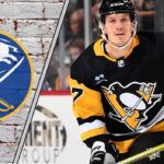 The Rakell Gamble: A Risky Solution to the Sabres’ Injury Woes? Buffalo Sabres logo with a photo of Rickard Rakell in the middle, signifying a potential trade.