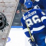 Sidney Crosby and Nathan MacKinnon discussing their favorite NHL players, including Nikita Kucherov, during a candid interview.