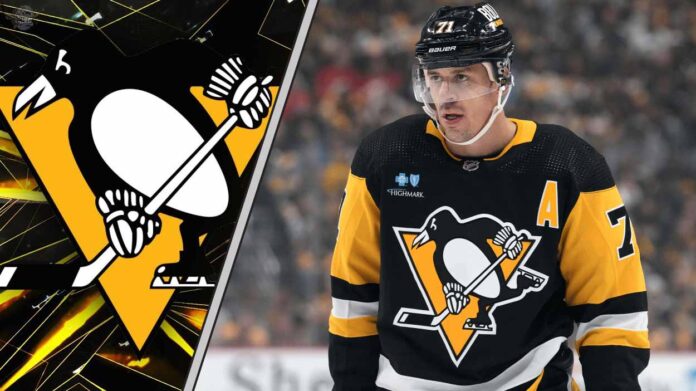 Evgeni Malkin, Pittsburgh Penguins center, skates with the puck during a power play, anticipating a pass to Sidney Crosby or Erik Karlsson.