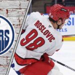 Jack Roslovic taking a shot on net and wondering why he did not sign with the Edmonton Oilers?