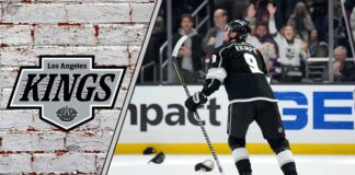 Adrian Kempe’s Future in LA: Will the Kings Keep Their Star or Lose Him to Free Agency? Los Angeles Kings' Adrian Kempe skates with the puck during an NHL game, contemplating his future with the team amidst contract negotiations.