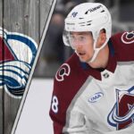 Colorado Avalanche forward Martin Necas skates with the puck during a game.