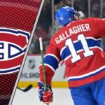 Montreal Canadiens forward Brendan Gallagher skates with the puck during an NHL game, showcasing his leadership and gritty style of play.