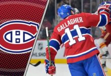 Montreal Canadiens forward Brendan Gallagher skates with the puck during an NHL game, showcasing his leadership and gritty style of play.