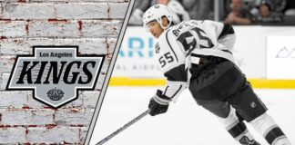 Quinton Byfield’s 2025-26 Point Projections: The Ascent of a King Quinton Byfield in a Los Angeles Kings jersey skating with a hockey stick, celebrating a goal, illustrating his 2025-26 point projections.