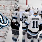Utah Mammoth celebrating a goal showing the league they are ready to contend for the Stanley Cup