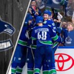 Vancouver Canucks logo on the left, players to the right, highlighting the team's current state of decision-making.